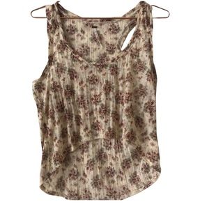 FREE PEOPLE crop high to low floral top S